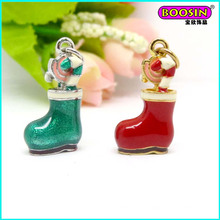 Guangzhou Factory Fancy Enamel Christmas Shoe Charm